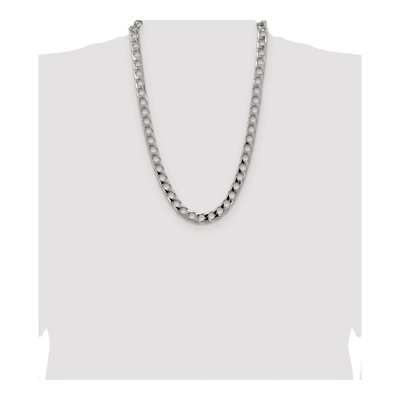 Sterling Silver 10.3mm Diamond-Cut Square Curb Chain – view 4