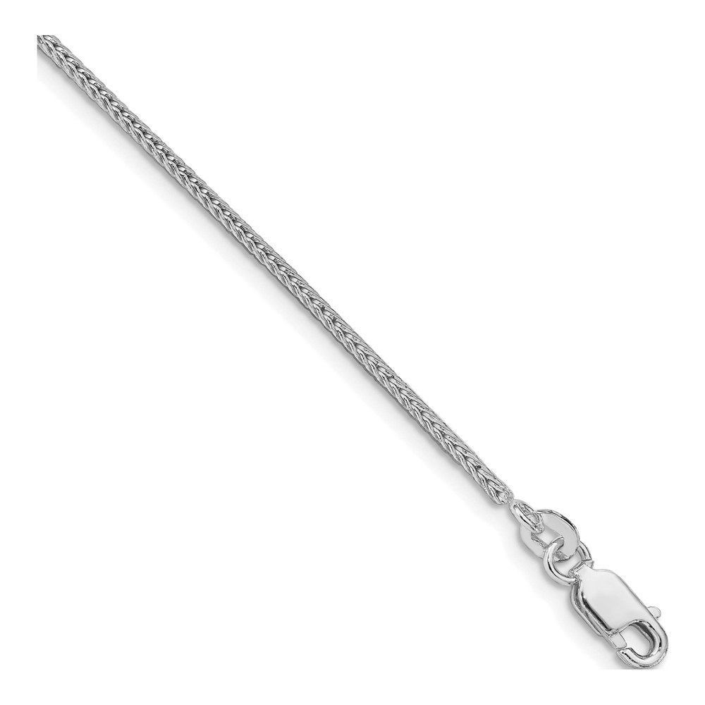 22 Inch Sterling Silver Rhodium-Plated 1.45mm Diamond-Cut Round Franco Chain Necklace with Lobster Clasp