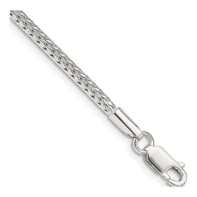 Sterling Silver 2.5mm Diamond-Cut Round Franco Chain Bracelet