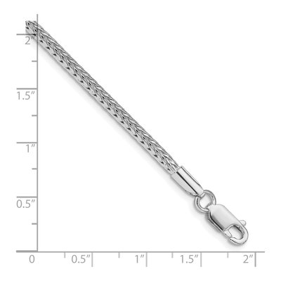 Sterling Silver 2.5mm Diamond-Cut Round Franco Chain Bracelet – view 2