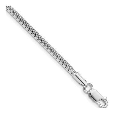 Sterling Silver 2.5mm Diamond-Cut Round Franco Chain Bracelet
