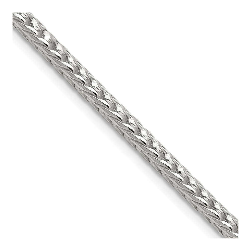 26 Inch Sterling Silver 3.4mm Diamond-Cut Round Franco Chain Necklace with Lobster Clasp
