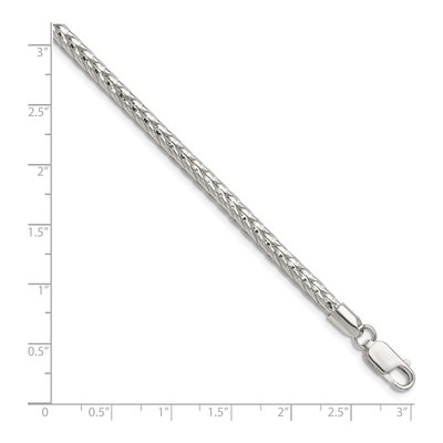 Sterling Silver 3.8mm Diamond-Cut Round Franco Chain Bracelet – view 2
