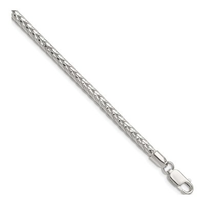 Sterling Silver 3.8mm Diamond-Cut Round Franco Chain Bracelet
