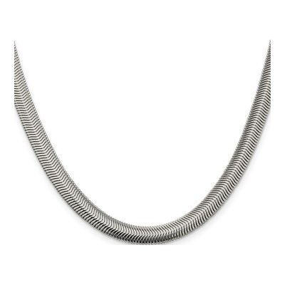 Sterling Silver 6.25mm Flat Oval Snake Chain – view 2