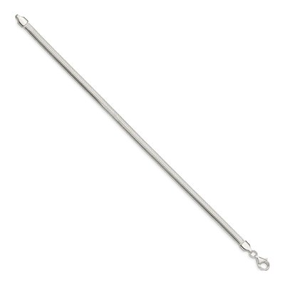Sterling Silver 4.2mm Flat Oval Snake Chain Bracelet – view 2