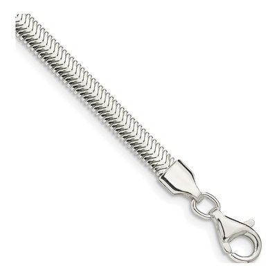 Sterling Silver 4.2mm Flat Oval Snake Chain Bracelet