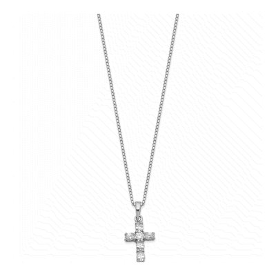 Sterling Silver CZ Cross Pendant Necklace – view 4