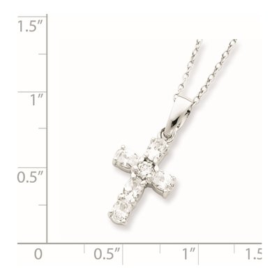 Sterling Silver CZ Cross Pendant Necklace – view 5