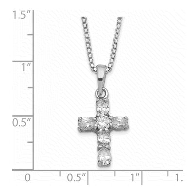 Sterling Silver CZ Cross Pendant Necklace – view 6
