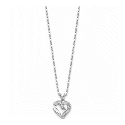 Sterling Silver CZ Open Heart Pendant Necklace – view 4