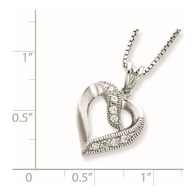 Sterling Silver CZ Open Heart Pendant Necklace – view 5