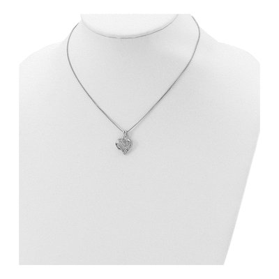 Sterling Silver CZ Open Heart Pendant Necklace – view 6