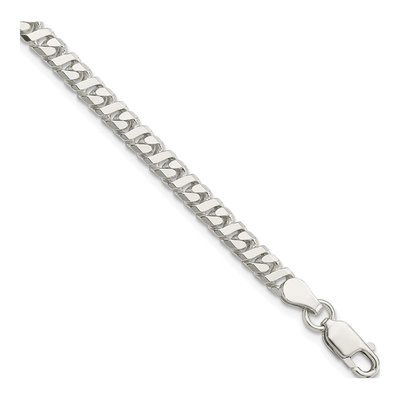 Sterling Silver 4.25mm Flat Link Chain Bracelet