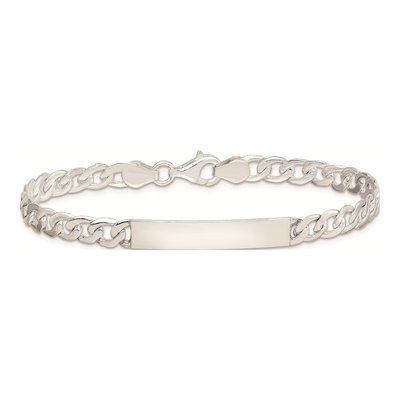 Sterling Silver ID Plate Curb Bracelet – view 4