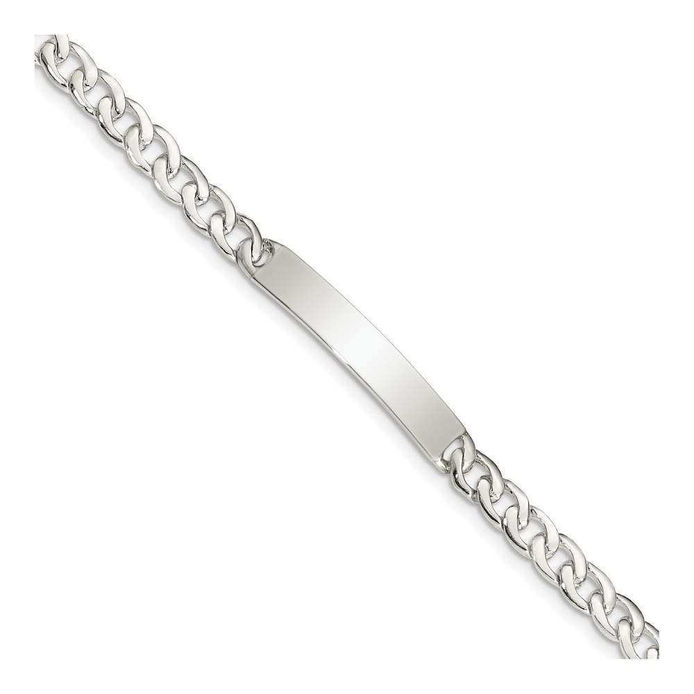 Sterling Silver ID Plate Curb Bracelet, 5.5 in