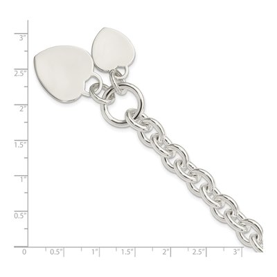 Sterling Silver Heart Disc Toggle Bracelet – view 5