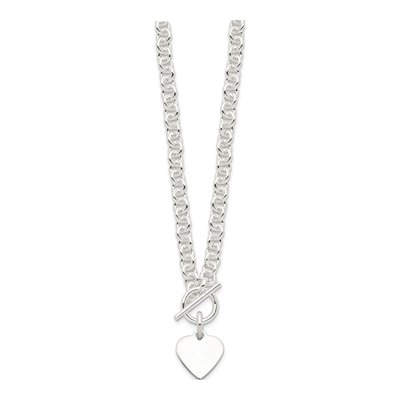 Sterling Silver Heart Toggle Pendant Necklace – view 3