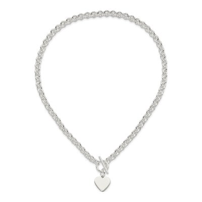 Sterling Silver Heart Toggle Pendant Necklace – view 6