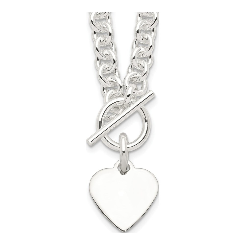 Sterling Silver Heart Toggle Pendant Necklace