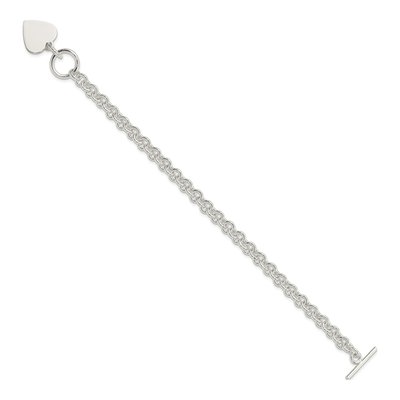 Sterling Silver Heart Toggle Bracelet – view 2