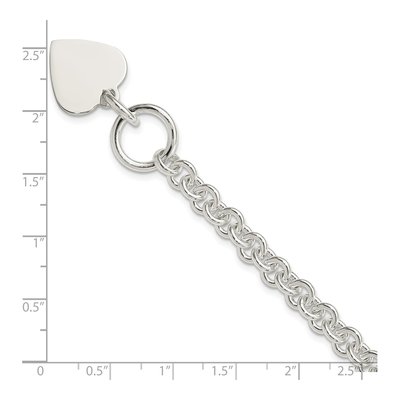 Sterling Silver Heart Toggle Bracelet – view 3