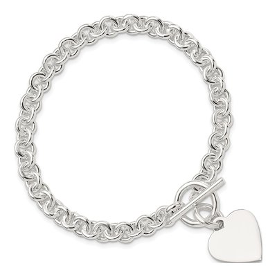 Sterling Silver Heart Toggle Bracelet – view 4