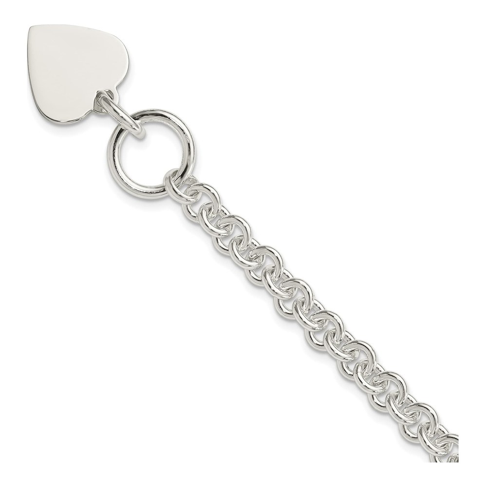 Sterling Silver Heart Toggle Bracelet