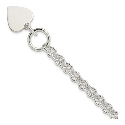 Sterling Silver Heart Toggle Bracelet