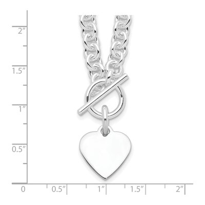 Sterling Silver Heart Disc Toggle Necklace – view 6