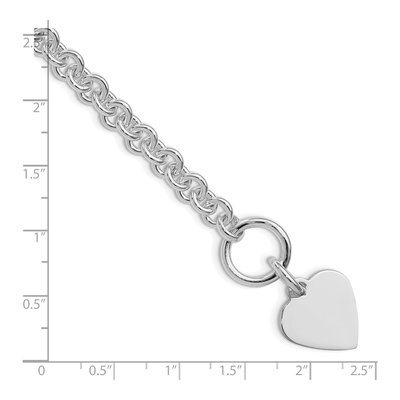 Sterling Silver Heart Disc Toggle Bracelet – view 4