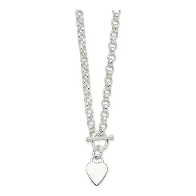 Sterling Silver Heart Toggle Pendant Necklace – view 3