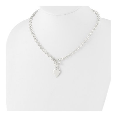 Sterling Silver Heart Toggle Pendant Necklace – view 4