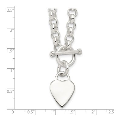 Sterling Silver Heart Toggle Pendant Necklace – view 5