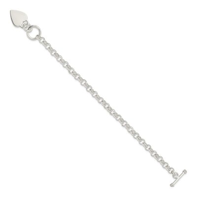 Sterling Silver Heart Toggle Bracelet – view 3