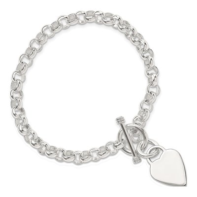 Sterling Silver Heart Toggle Bracelet – view 4