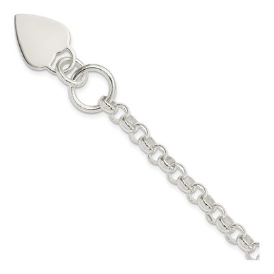 Sterling Silver Heart Toggle Bracelet