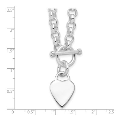 Sterling Silver Heart Disc Toggle Pendant Necklace – view 5
