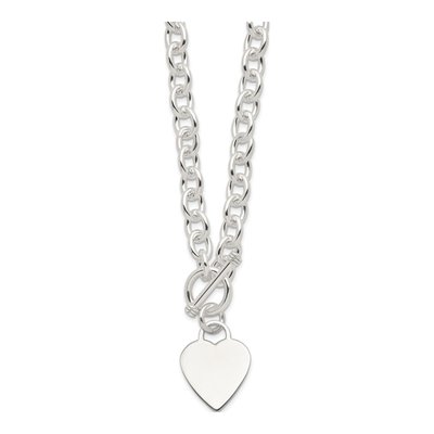 Sterling Silver Heart Toggle Pendant Necklace – view 3