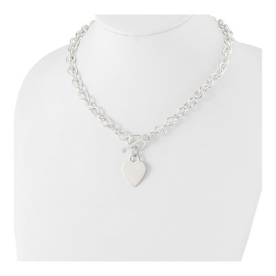 Sterling Silver Heart Toggle Pendant Necklace – view 4