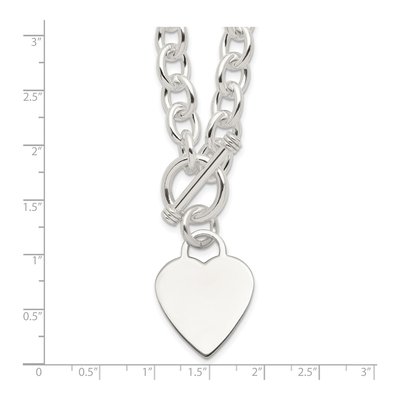 Sterling Silver Heart Toggle Pendant Necklace – view 5