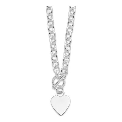 Sterling Silver Heart Toggle Necklace – view 3