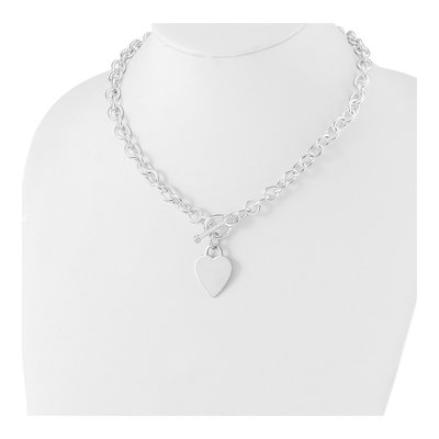 Sterling Silver Heart Toggle Necklace – view 4