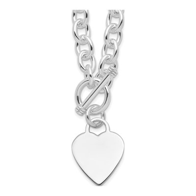 Sterling Silver Heart Toggle Necklace