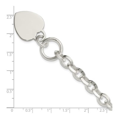 Sterling Silver Heart Disc Toggle Bracelet – view 5
