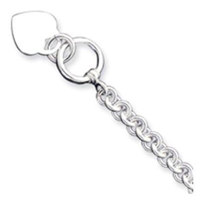 Sterling Silver Heart Disc Toggle Bracelet – view 3