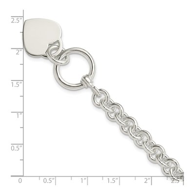Sterling Silver Heart Disc Toggle Bracelet – view 6