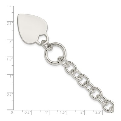 Sterling Silver Heart Disc Toggle Bracelet – view 5