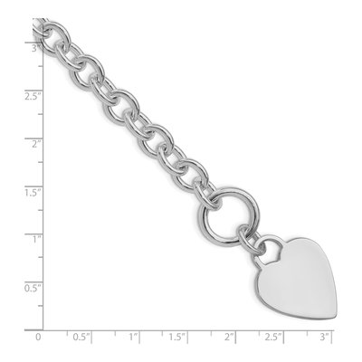 Sterling Silver Heart Disc Toggle Bracelet – view 4