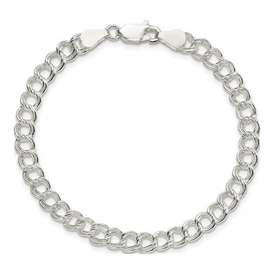 Sterling Silver Double Link Charm Bracelet – view 5
